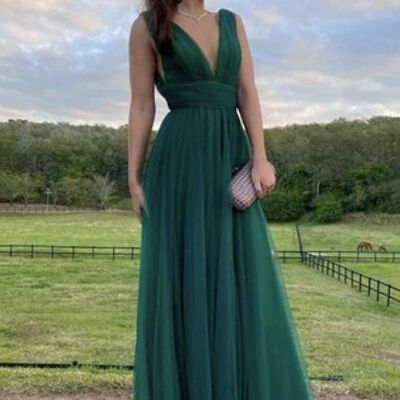 Elegant mother of the bride/groom dress green a line evening formal prom dress
