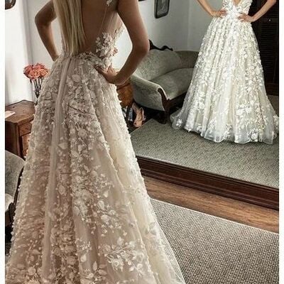 Bling bling luxury floral wedding dress, flowers appliques fabulous wedding dress wedding gown