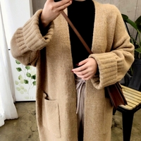 Stunning Vintage Puffy Chunky Stripe Pockets Sweater Flattering Oversized Cardigan Long Coat Ootd Style Awesome - Thumbnail 9