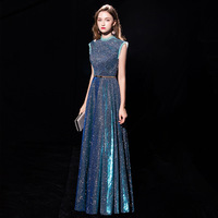 New Banquet Starry Sky Celebrity  Elegant Host Performance Dress
Long Dress - Thumbnail 1