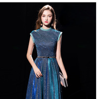 New Banquet Starry Sky Celebrity  Elegant Host Performance Dress
Long Dress - Thumbnail 3