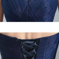 Dreamy Starry Sky Gradient Blue Banquet strapless Fashion Show Wedding Dress Evening Dress - Thumbnail 4