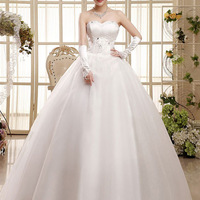 Fashion New White strapless mesh princess dress - Thumbnail 1