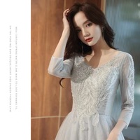 new style long sleeve dress for women Evening gown - Thumbnail 1