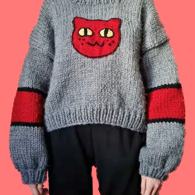 *free shipping*red meow sweater