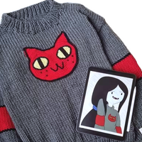 *Free Shipping*RED MEOW SWEATER - Thumbnail 2