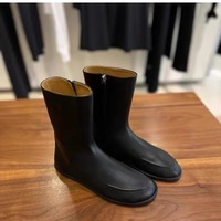 Women's retro Martin boots with side zipper slim flat ankle boots - Thumbnail 5