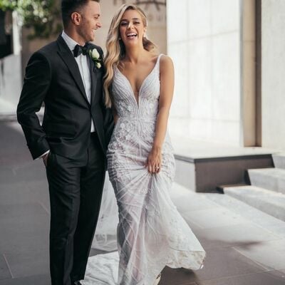 Sexy mermaid wedding dress, luxury beads wedding gown bridal dress