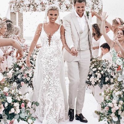  sexy mermaid wedding dress, luxury appliques wedding gown bridal dress