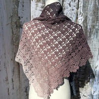 Nyota Shawl in Cotton/ Acrylic Blend in a gradient from pink to blue - Thumbnail 1