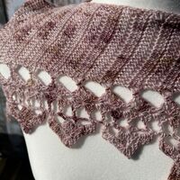 Fine-bordered scarf/stole in Toasted Mauve - Thumbnail 3