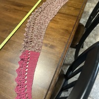 Fine-bordered scarf/stole in Peppermint Hot Chocolate color duo - Thumbnail 3