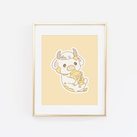 Rainbow Milk Cow Print (Choose Your Color) - Thumbnail 3