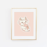 Rainbow Milk Cow Print (Choose Your Color) - Thumbnail 1