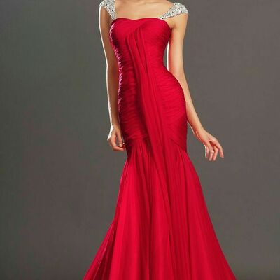 Elegant mother of the bride/groom dress red sheath evening formal prom dress