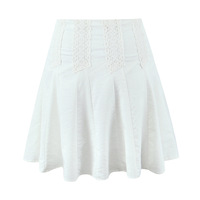 Lace High Waistband Lined Short Skirt - Thumbnail 4