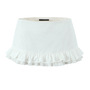 White Double Layer Ruffle Mini Skirt - Pleated Hem High Waist Skirt-2