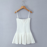 Sexy one-breasted suspender skirt with pleated stitching - Thumbnail 1