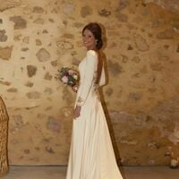 Sheath Wedding Dress, Open Back Satin Wedding Gown Bridal Dress - Thumbnail 4