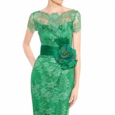Elegant mother of the bride/groom dress green sheath lace sheath evening formal prom dress