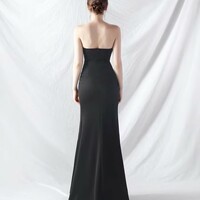Chic Women's Sexy Slit Evening Dress with Beads - Thumbnail 8