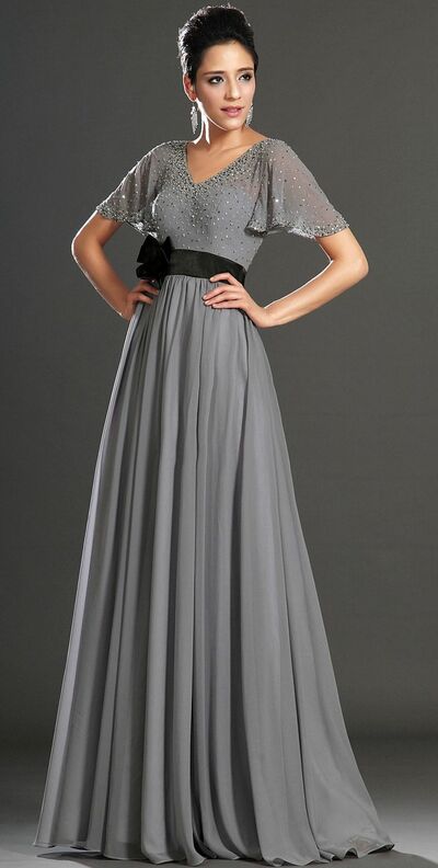Elegant Mother of the Bride/Groom Dress Grey A Line Evening Formal Prom Dress