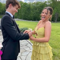 A Line Strapless Tiered Tulle Prom Dress,PD230980 - Thumbnail 1