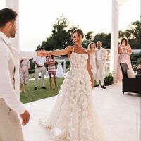  Sexy A-line Appliques Wedding Dress, Open Back Appliques Wedding Gown Bridal Dress - Thumbnail 2