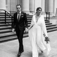 Sexy wedding Jumpsuit with Shawl - Thumbnail 1