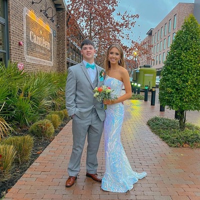 Cute one shoulder whie sequins mermaid prom dresses ,pd230994