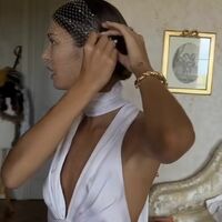 Sexy Sheath High Neck Wedding Dress, Backless Satin Wedding Gown Bridal Dress - Thumbnail 2