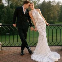 Sexy Mermaid Lace Wedding Dress, Backless Lace Wedding Gown Bridal Dress - Thumbnail 1