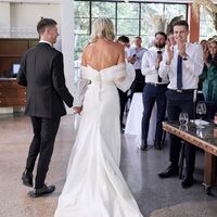 Sexy Sheath Off the Shoulder Wedding Dress, Long Wedding Gown Bridal Dress - Thumbnail 3