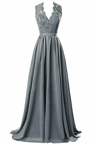 Elegant Mother of the Bride/Groom Dress Grey Lace A Line Evening Formal Prom Dress
