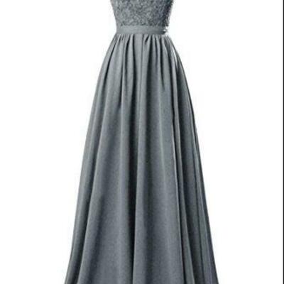 Elegant mother of the bride/groom dress grey a line lace evening formal prom dress