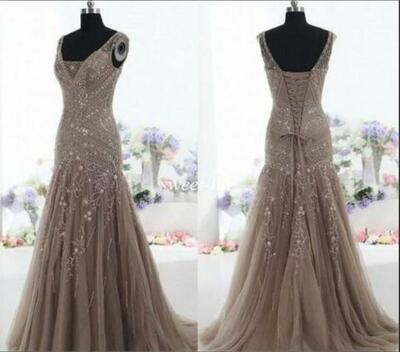 Elegant Mother of the Bride/Groom Dress Beading Crystals Evening Formal Prom Dress