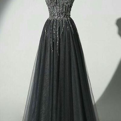 Elegant mother of the bride/groom dress a line beading evening formal prom dress