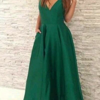 Elegant mother of the bride/groom dress a line green evening formal prom dress