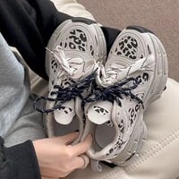 Leopard Pattern Chunky Sneakers - Thumbnail 5