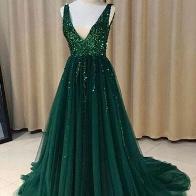 Elegant mother of the bride/groom dress green crystals beading evening formal prom dress