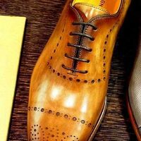 Specially Design Hand Made Manufacture Brown Simply Style Cap Toe Shoes  - Thumbnail 1