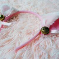 Pink Kitten Bell Cat Ears Headband - Thumbnail 2