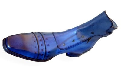 Crafted Leather Classic Dress Shoes Blue Leather Ankle High Buckle Jodhpur Boot with Zipper and Button