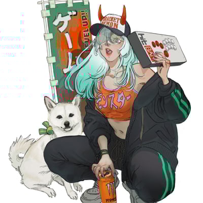 Bracket demon transparent sticker