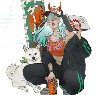 Bracket Demon transparent sticker