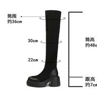 Women's genuine leather over knee boots - Thumbnail 7