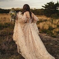 Sexy A-line Wedding Dress, Appliques Tulle Wedding Gown Bridal Dress - Thumbnail 1