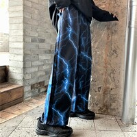 Stunning Punk Flash Print Harajuku Wide Leg Trousers Streetwear Rave Awesome - Thumbnail 3