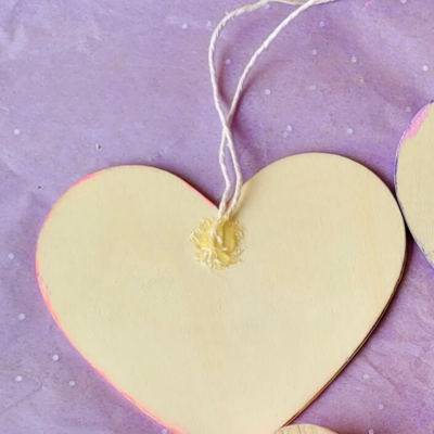 4 x 4.5 pink unicorn - heart shaped painting