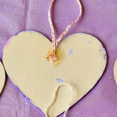 4 x 4.5 purple unicorn - heart shaped painting